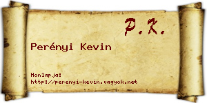 Perényi Kevin névjegykártya